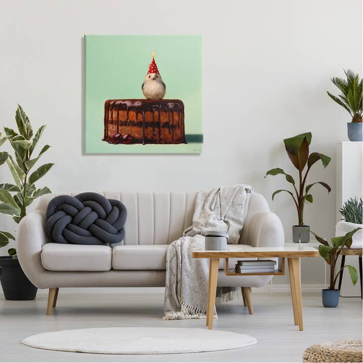 Stupell Industries - Wholesale Wall Sign - Party Hat Bird Chocolate Cake - Unframed Wall Art9