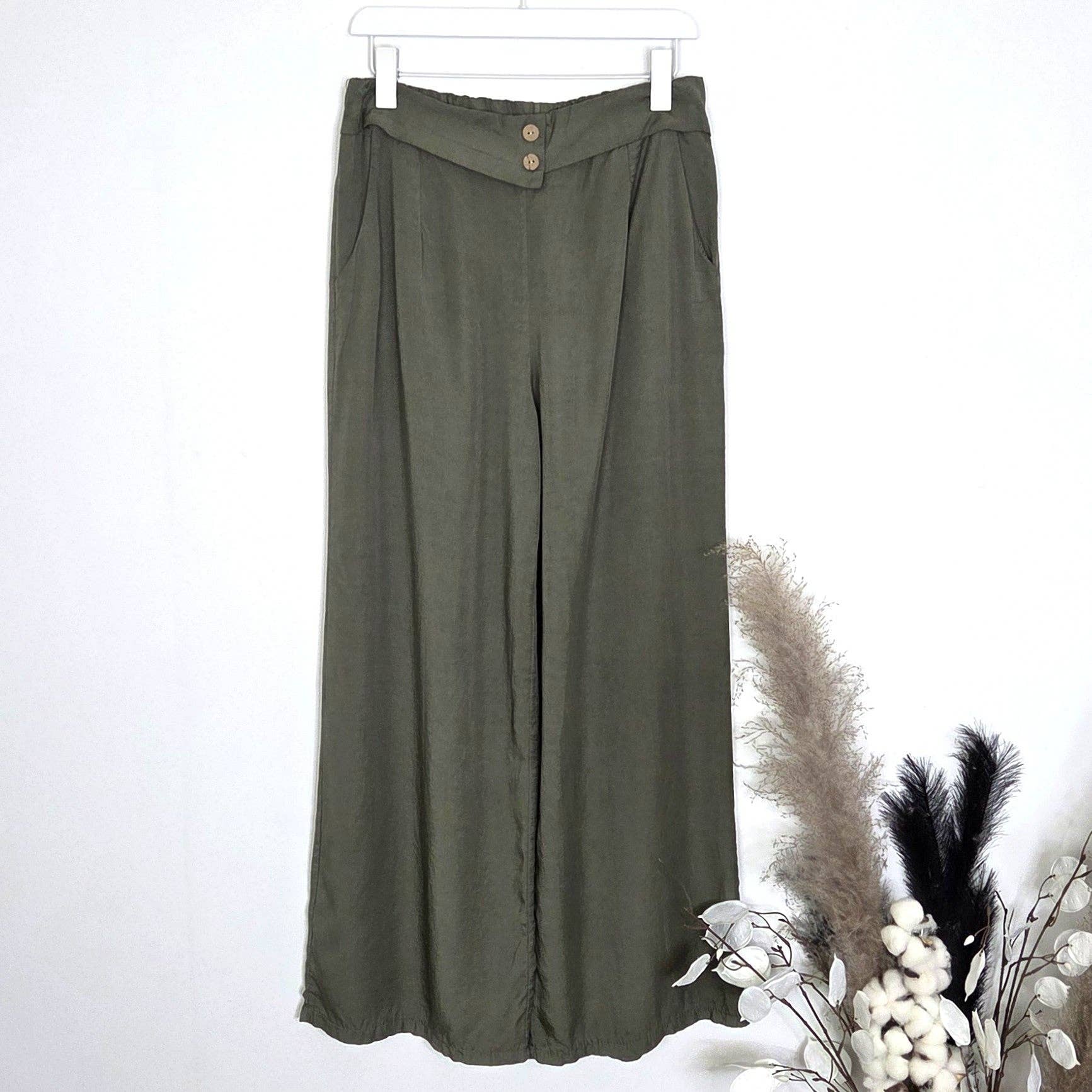 Tempest Designs – wholesale Pants – Women's – Lovely lyocell fabric straight leg trousers with button detail and pockets (M-L)5