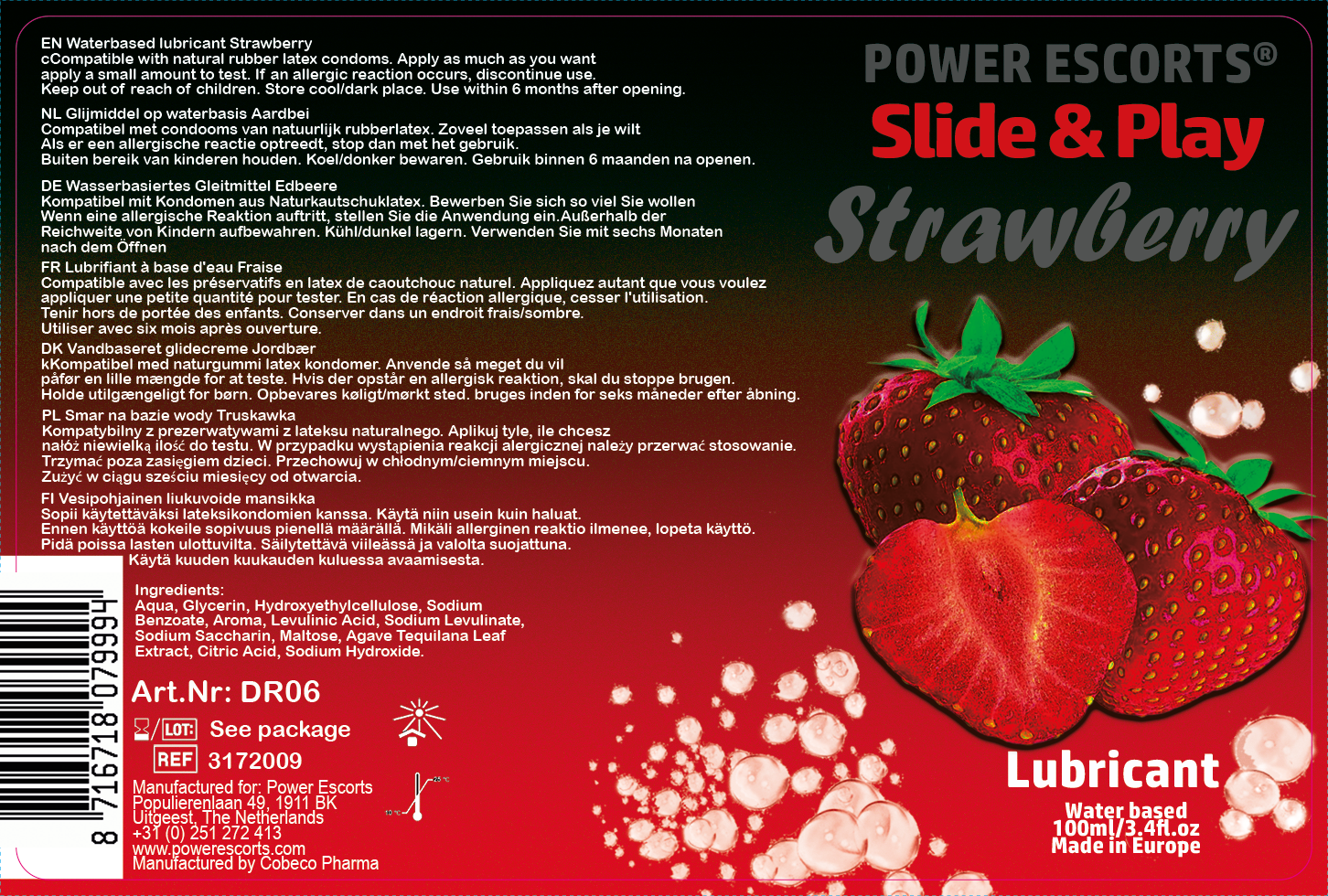 Kinky Pleasure - Wholesale Personal Lubricant - Power Escorts - DR06 - Strawberry Lubricant 100 ML - Slide & Play - Water-based3