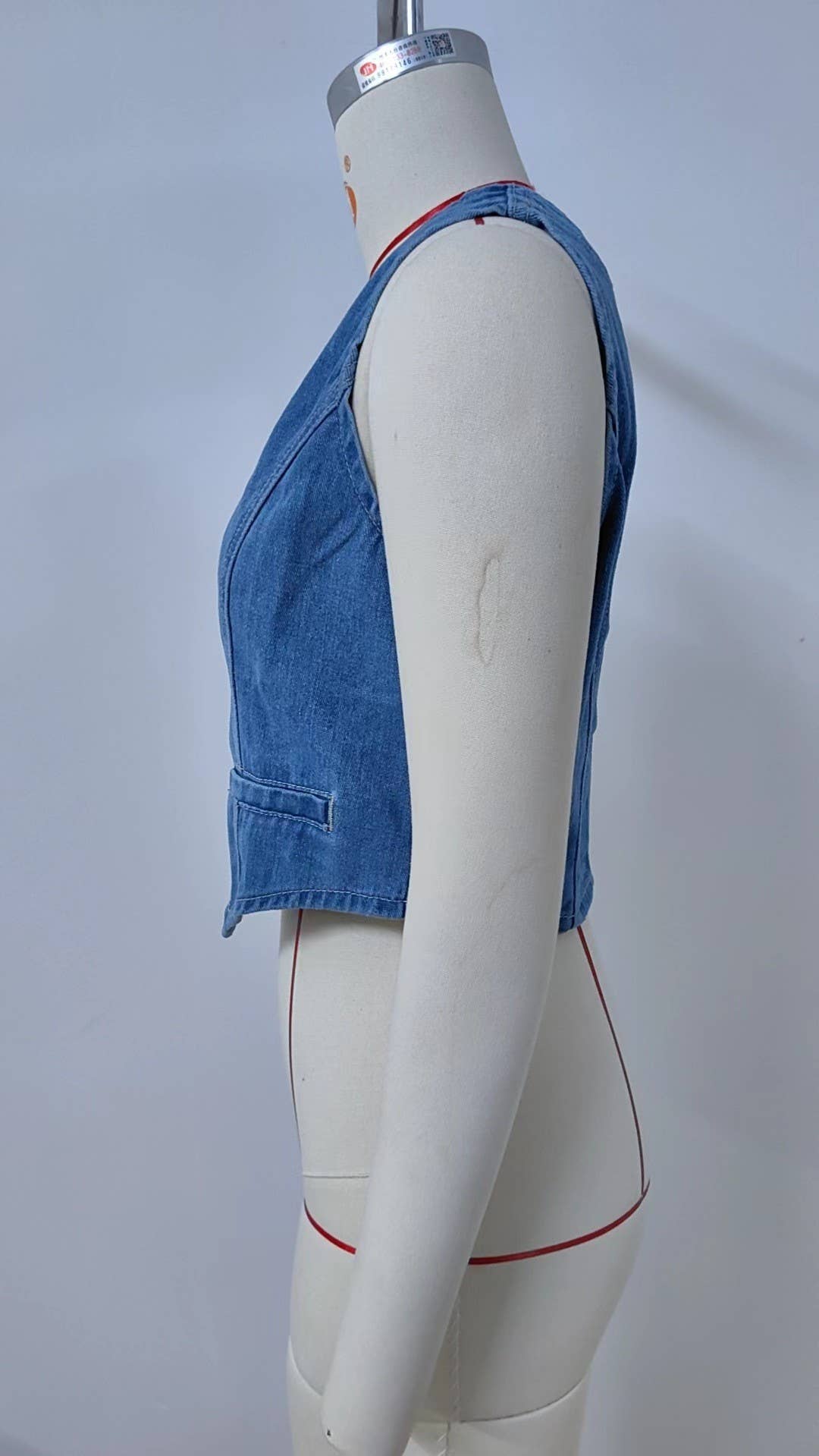 Hope & Sunshine - Wholesale Outerwear Vest - Women's - Washed Denim Vest Sleeveless Crop Top7