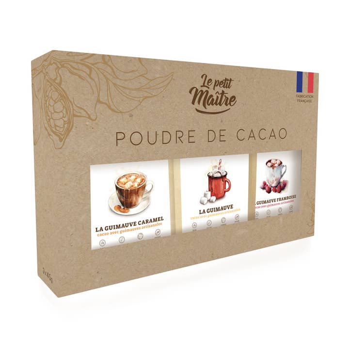 Coffret poudre de cacao - Le trio de guimauve pour la vente par Le petit maître
