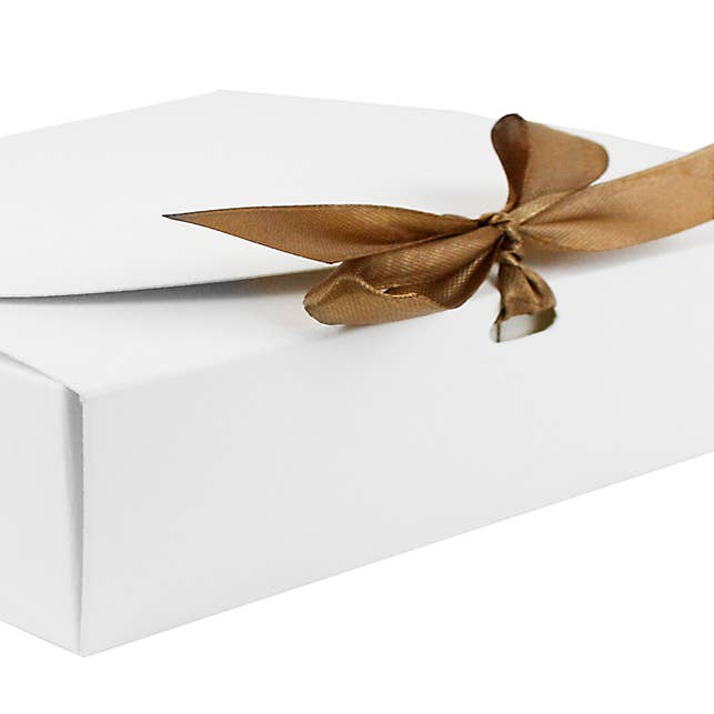 Pack of 12 White Kraft Box with Bow Ribbon for wholesale by Emartbuy
