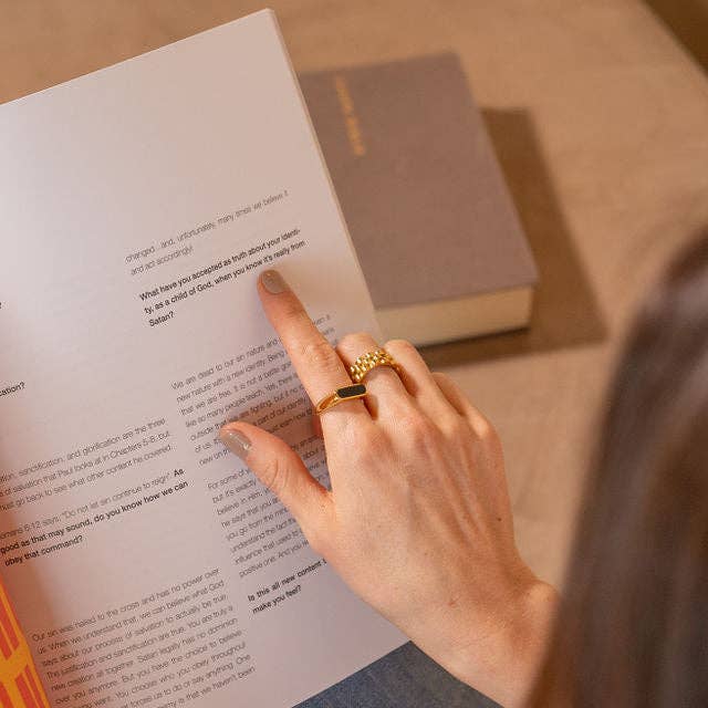 Brenda Grands Jewelry - Wholesale Band/Stacked Ring - Waterproof Gold Black Bar Ring3