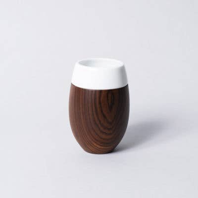 Tasse « Balsa » Porcelaine De Limoges Et Wengé - unique pour la vente par Moiety Paris