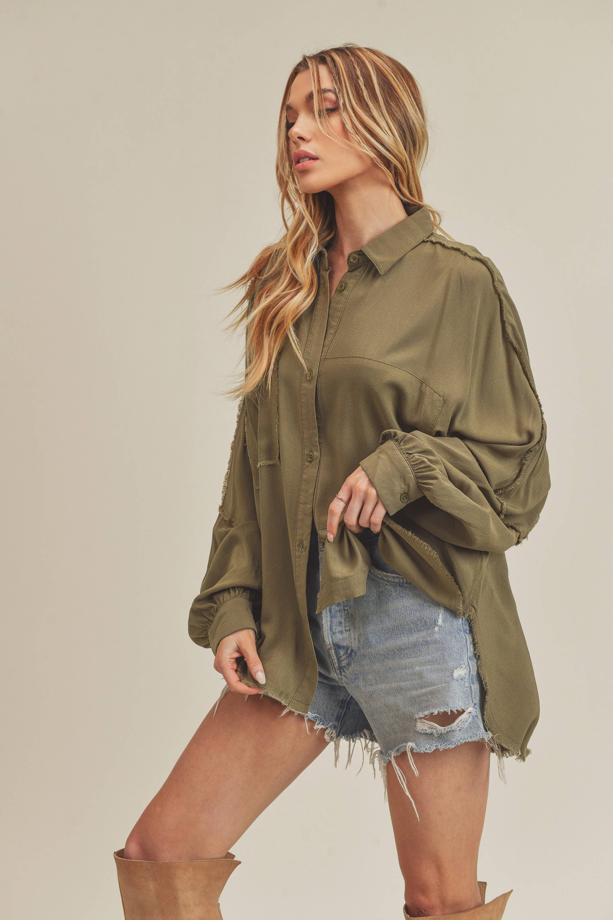 AEMI + CO - Wholesale Button Down Shirt - Women's - 879AK Delilah Shirt9
