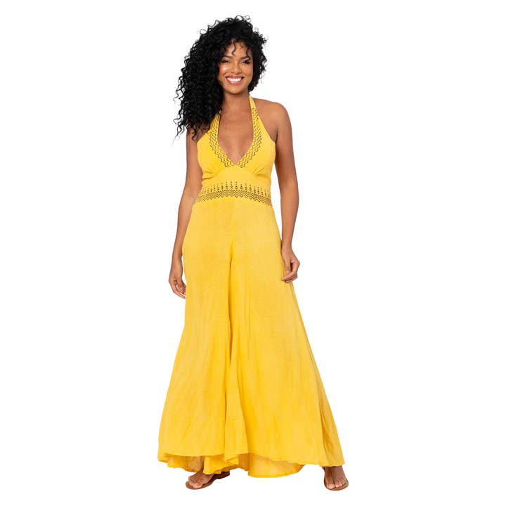 La Mano Boho - Wholesale Jumpsuit - Women's - LONG SLEEVELESS SUMMER JUMPSUIT MBCO3002C