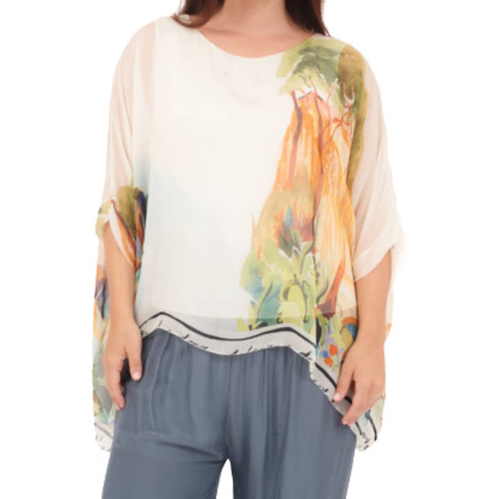 278081 Bianco Vera May Italian Silk Top  for wholesale by VeraMay