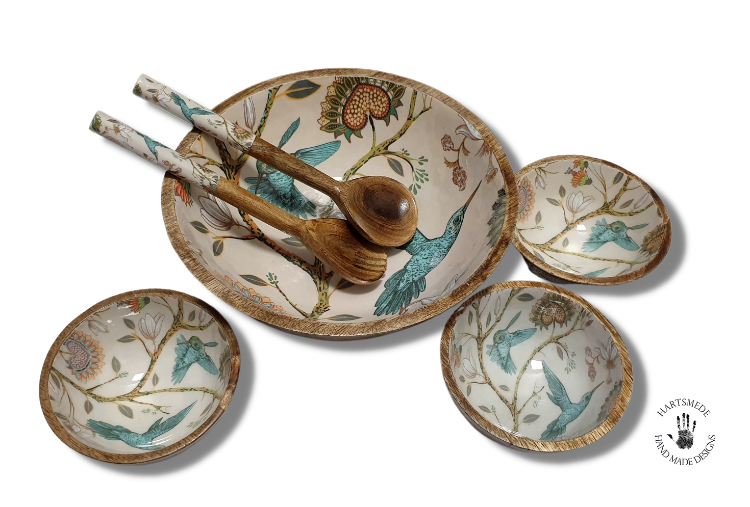 Hartsmede - Wholesale Serve Bowl - Medium Serving Bowl Set With Spoons Stunning Wood Salad Bowl2