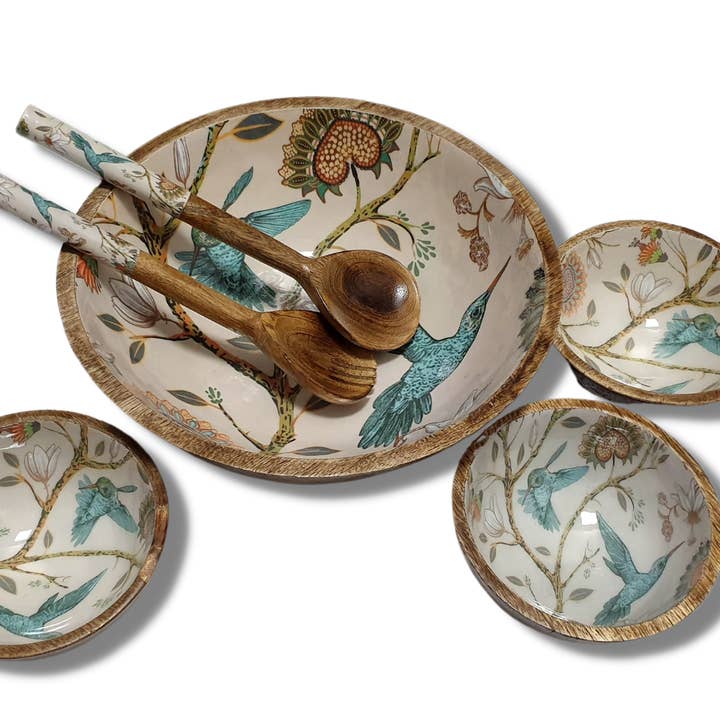 Hartsmede - Wholesale Serve Bowl - Medium Serving Bowl Set With Spoons Stunning Wood Salad Bowl2