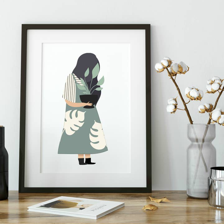 Plant lady art print for wholesale by Echo Designs