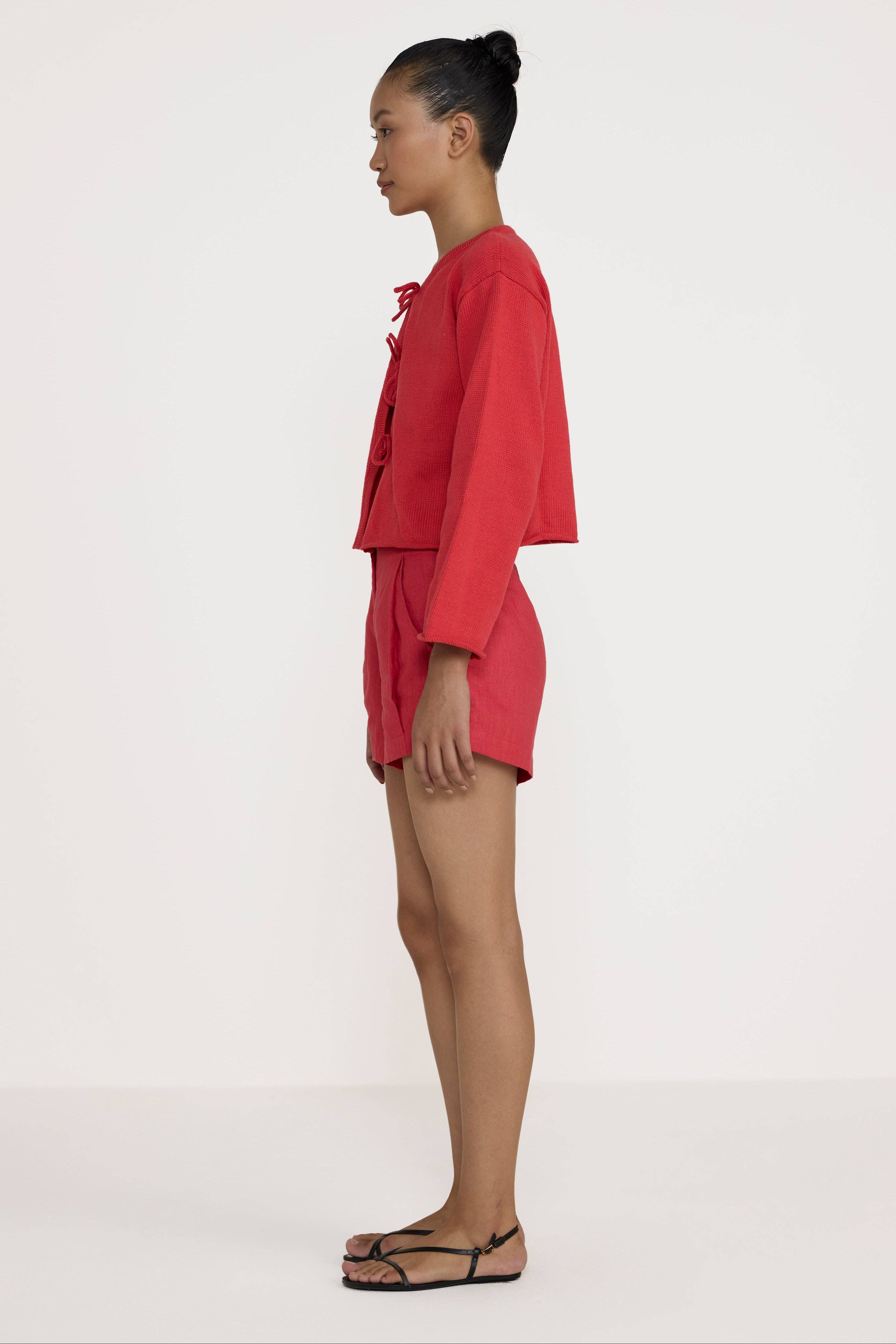 LAUDE the Label - Wholesale Cardigan - Women's - Tie Front Cardigan - Poppy2