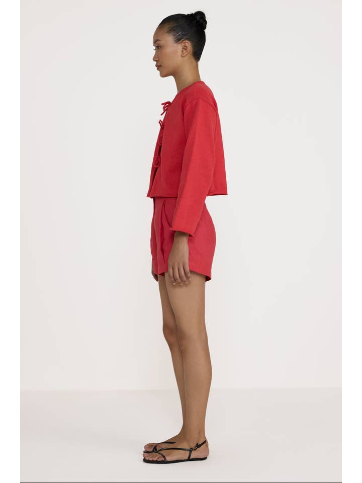 LAUDE the Label - Wholesale Cardigan - Women's - Tie Front Cardigan - Poppy2