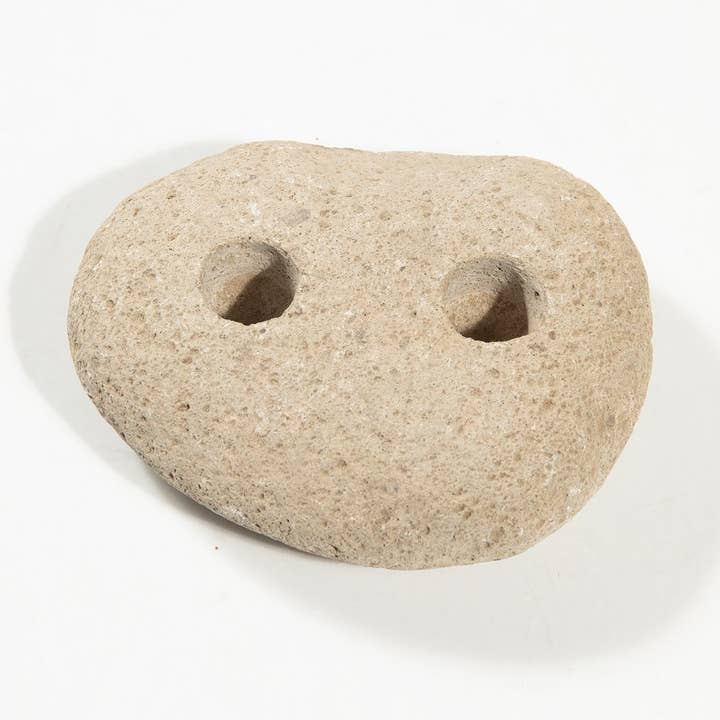 Candleholder Rock 2 Holes Natural 6.75"x5.5"x2.25" for wholesale on Faire0