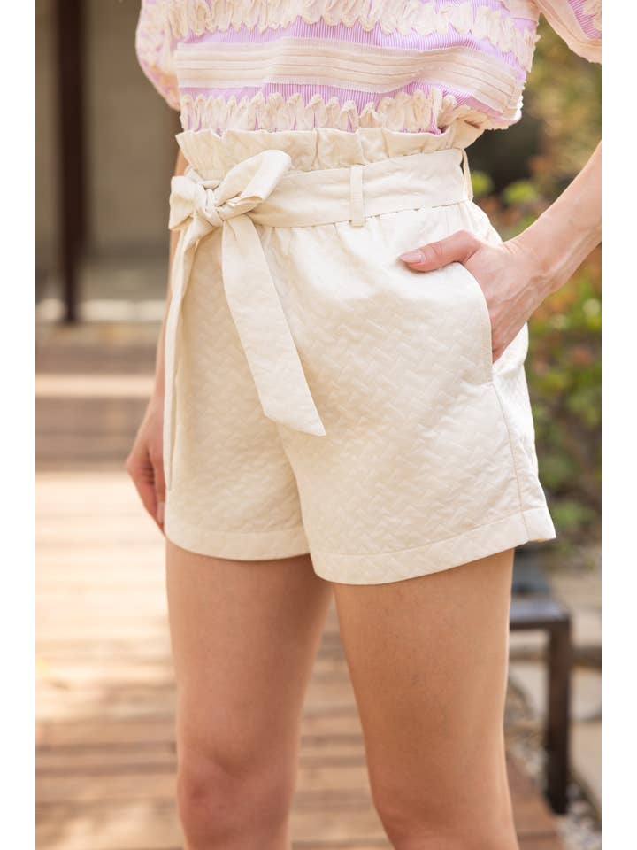 VOY - Wholesale Shorts - Women's - 35645 High Waist Self Tie Shorts