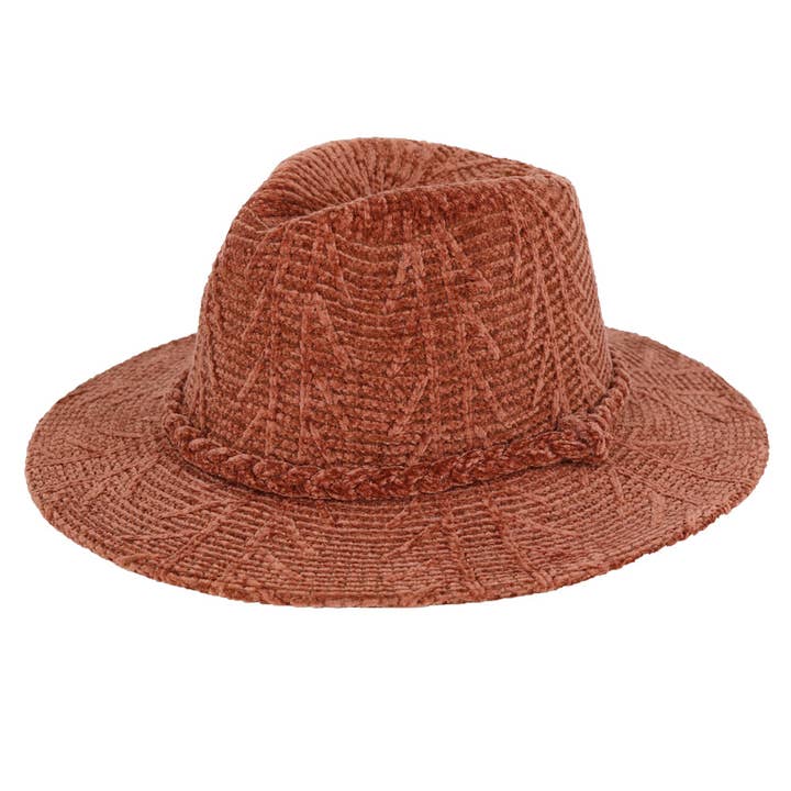 Greater Goods Imports & Wholesale - Vendita all'ingrosso Fedora - Donna - HT0001 MH0171 Fedora a Motivo Chenille2