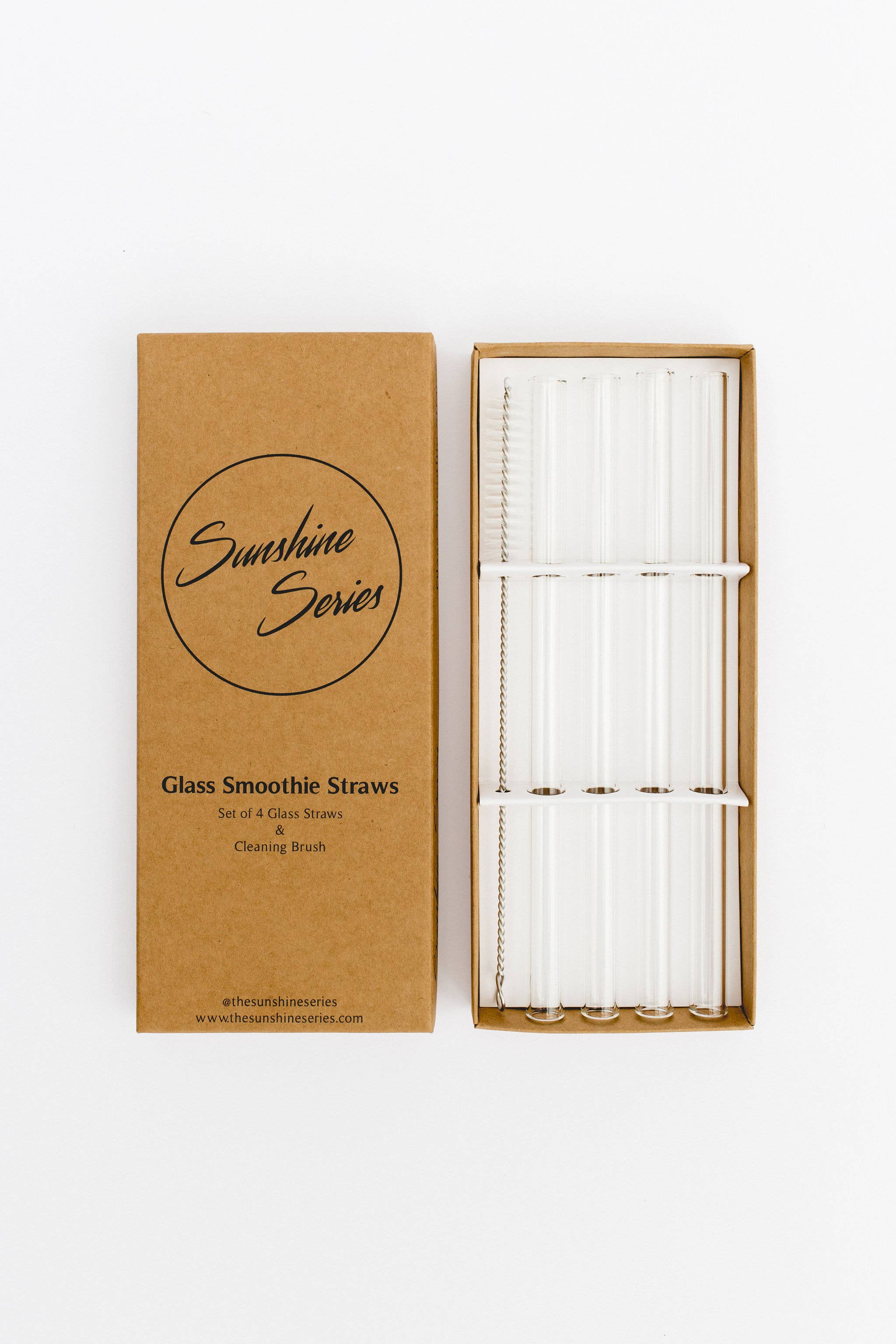 Wholesale Glass Straws: Set of 4 Extra Wide Smoothie Straws for your store