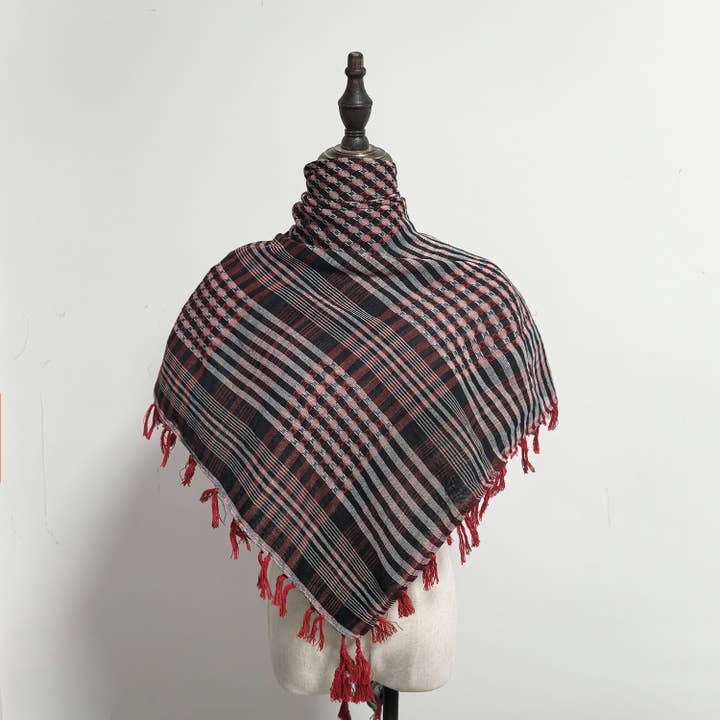 Ecovear - Wholesale Scarf - Unisex - Arabesque Tactical Shemagh Scarf with Houndstooth Pattern5