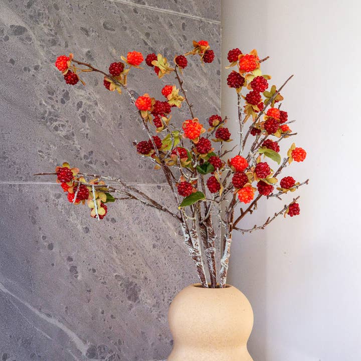 Artificial Raspberry Branch for wholesale by Flowrette