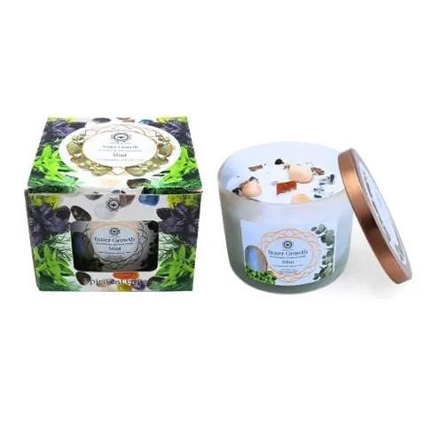 Ethike.eu - Vente Bougie en bocal - Croissance Intérieure - Bougie en Pierre Semi-Précieuse Menthe4