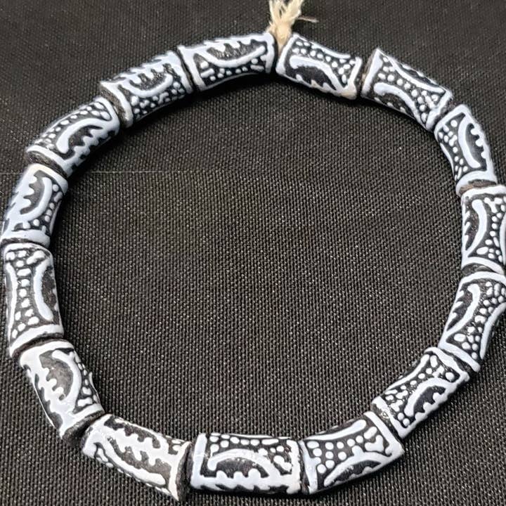 Aadampo African Beads - Venta al por mayor Cuentas - Cuentas de vidrio africanas, Cuentas de vidrio Adinkra, 15 Cuentas de vidrio Gye Nyame, AAB# 16752