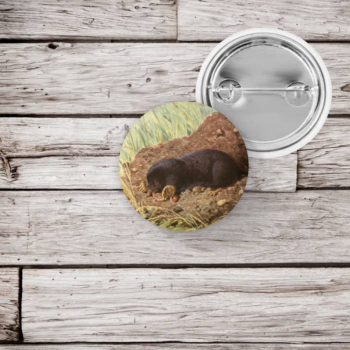 NatureCuts - Venta al por mayor Botón/prendedor - Botón con forma de topo, alfiler con forma de animal, llavero con forma de topo, imán