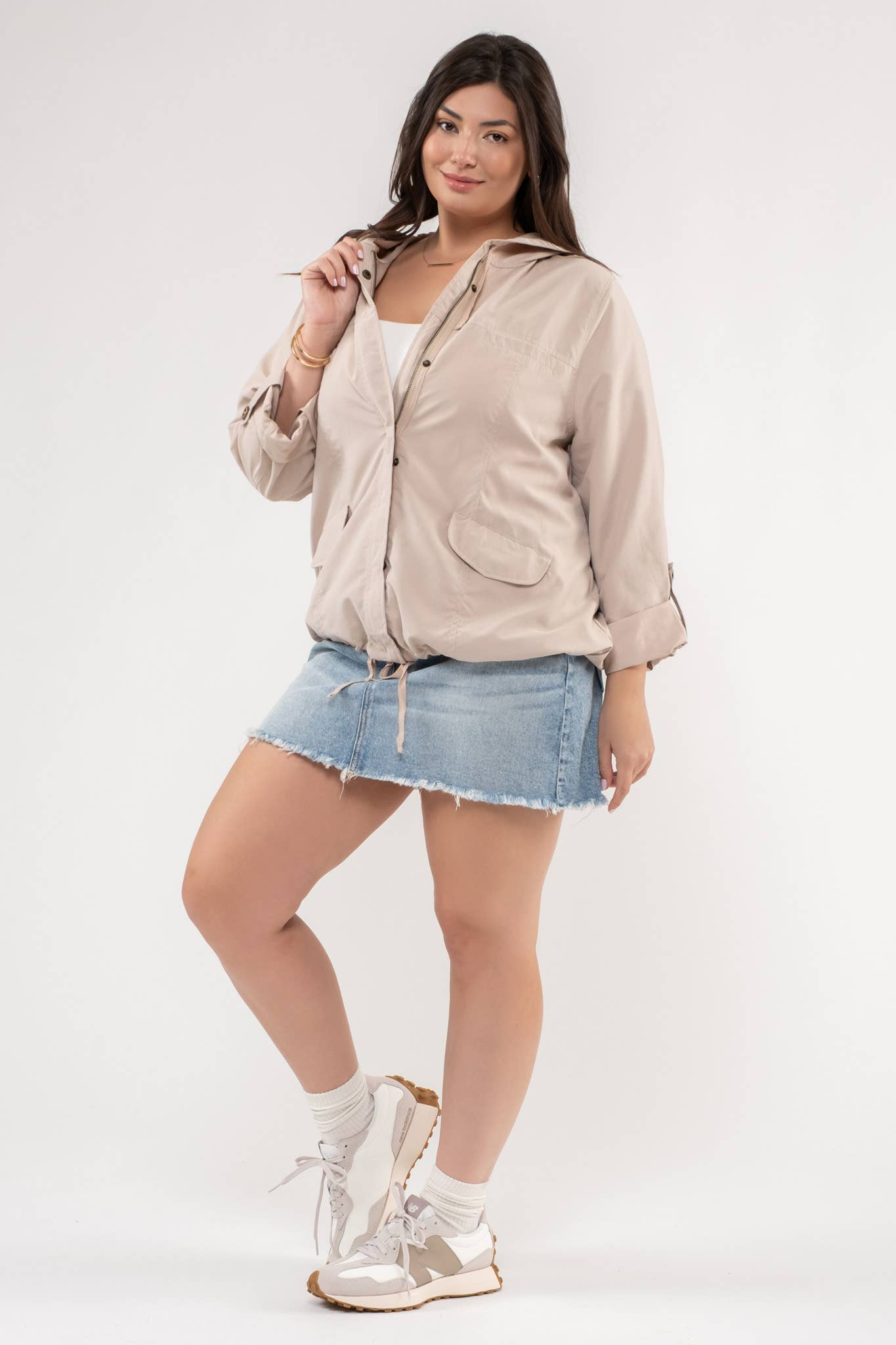 Blu Pepper - Vente Veste – femme - VESTE À CAPUCHE ZIPPÉE À BOUTON-PRESSION PLUS21