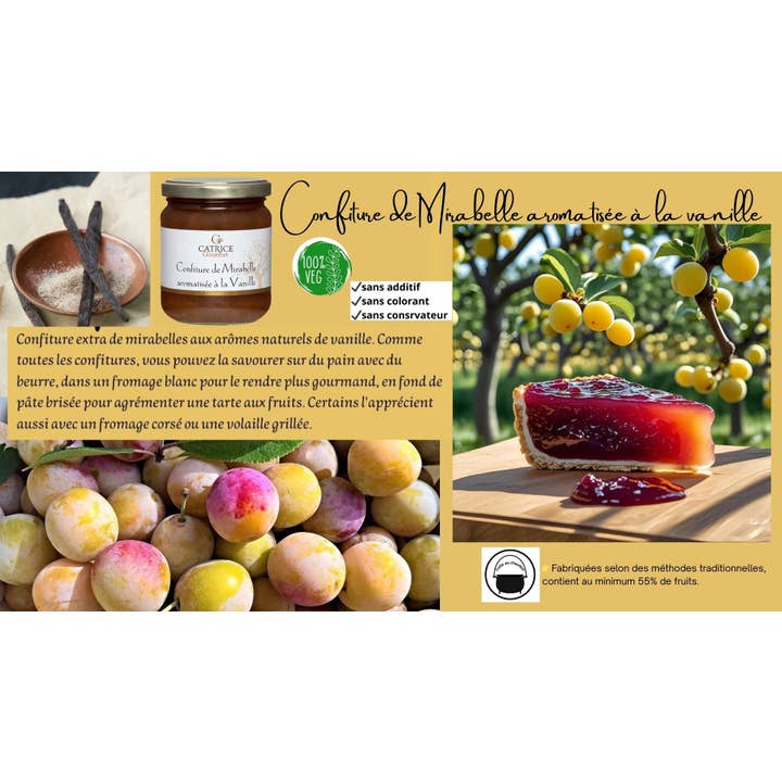 Mirabelle sylt med vaniljsmak 250g för wholesale av CATRICE GOURMET