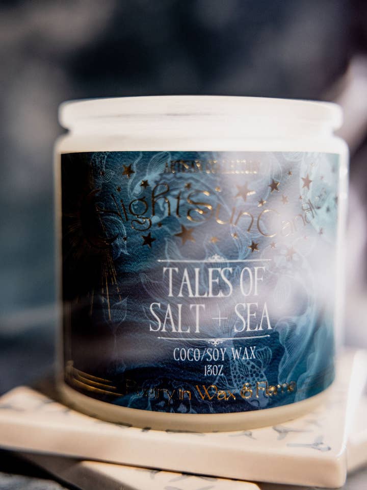 Tales of Salt + Sea Handmade Non Toxic Candles for wholesale by Night Sun Candles