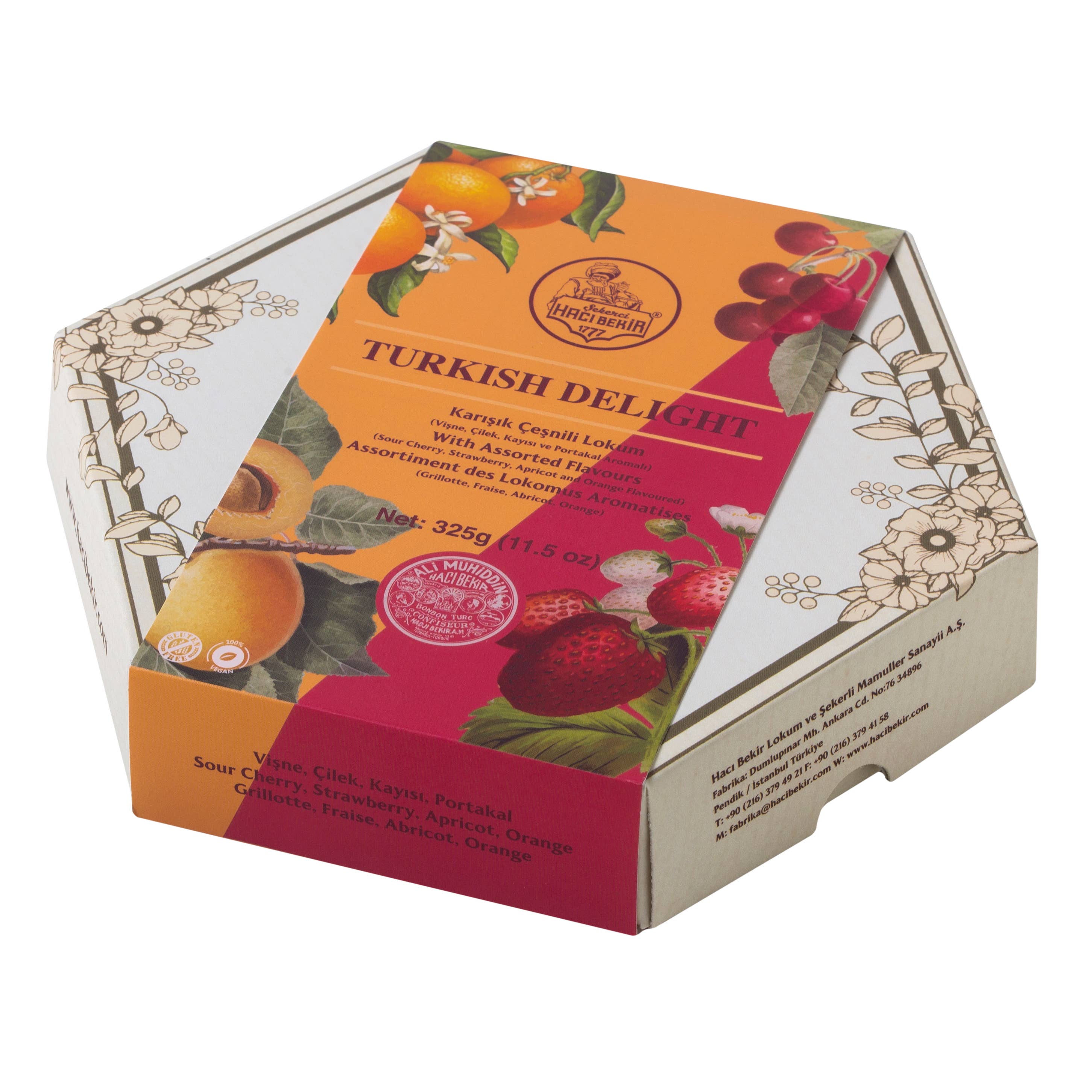 Multi Colored Hacı Bekir Turkish Delight with Fruit Flavors, 325g for wholesale on Faire0