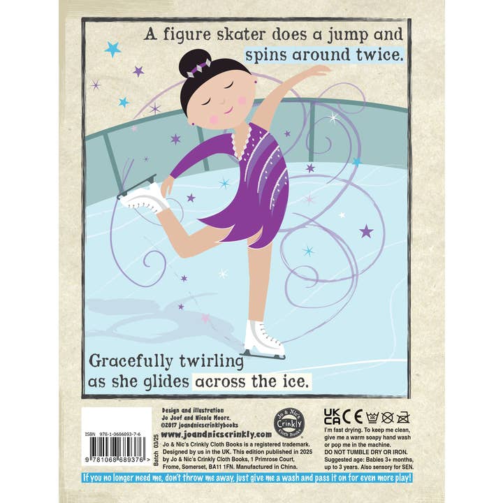 Jo & Nic's Crinkly Cloth Books - Wholesale Display Book - NEW: Nursery Times Crinkly Newspaper - Winter Olympics3