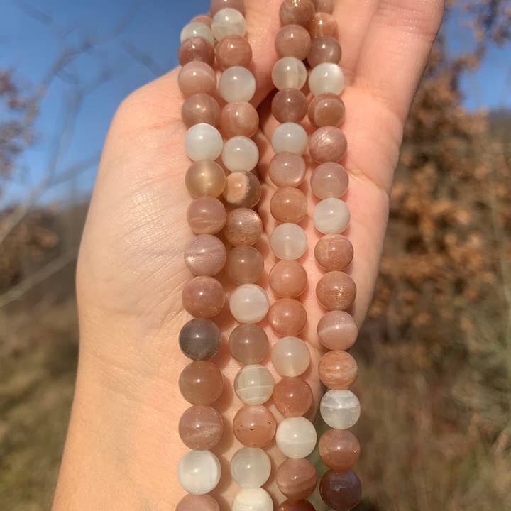 A l'or gemmes - Wholesale Beads - PLMU 6 to 8 mm multicolor moonstone beads5