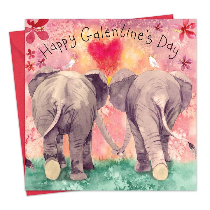 Happy Galentines Card - Elephants for wholesale by Twizler Ltd