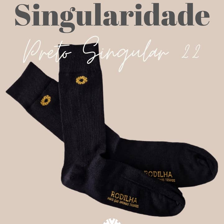 Meias Singular Preto 22- Coleção Singularidade por atacado de Rodilha