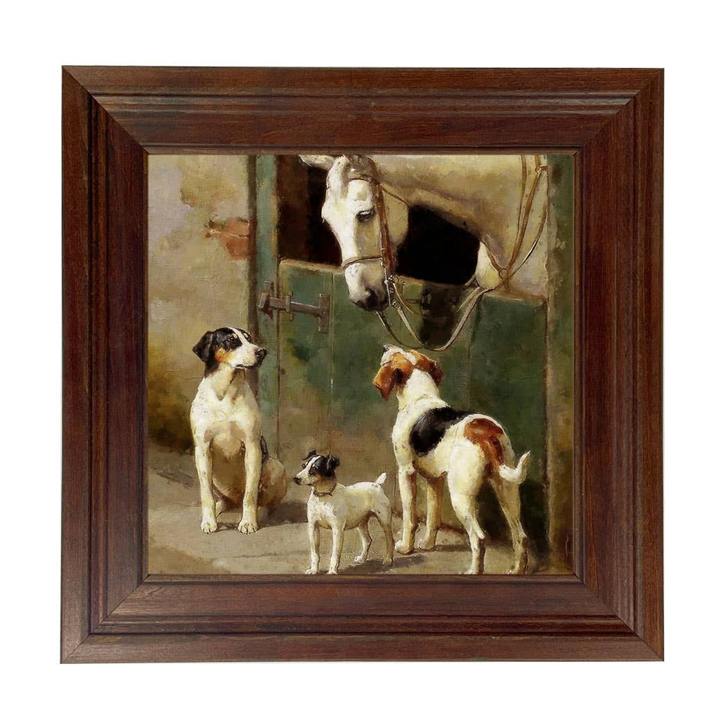 Madison Bay Co. - Historical Home Decor Reproductions - Wholesale Art Print - Dog and Horse at Stable Vintage Painting Print on Canvas41