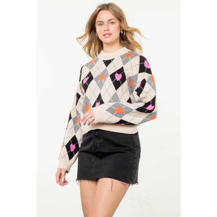 CREAM Argyle Pattern Knit Sweater for wholesale on Faire