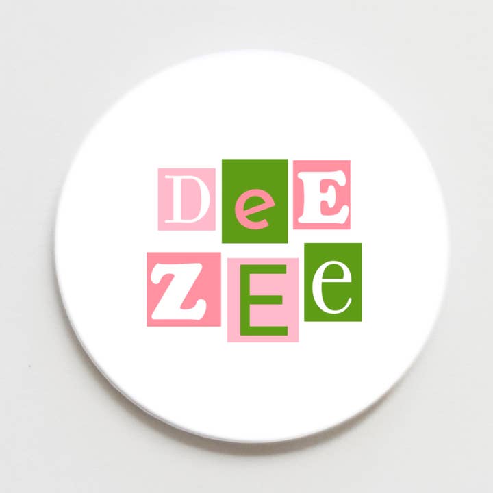 Delta Zeta Collage Greek Button - 2.25 inch for wholesale by Good Vibez Collegiate