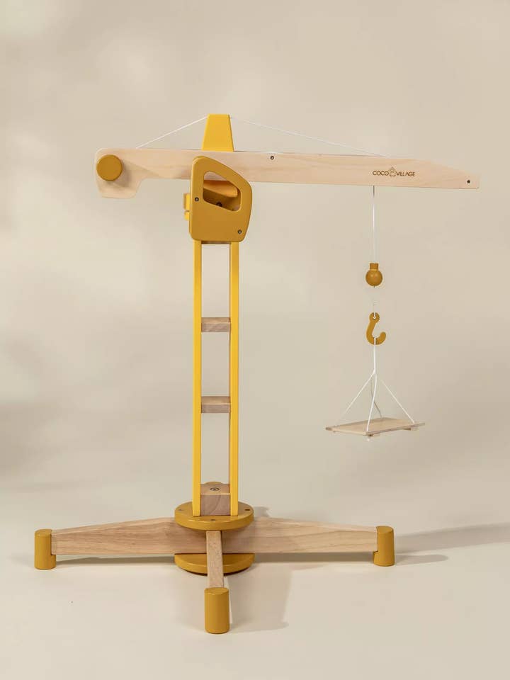 Oversized Wooden Construction Crane for wholesale by Coco Village