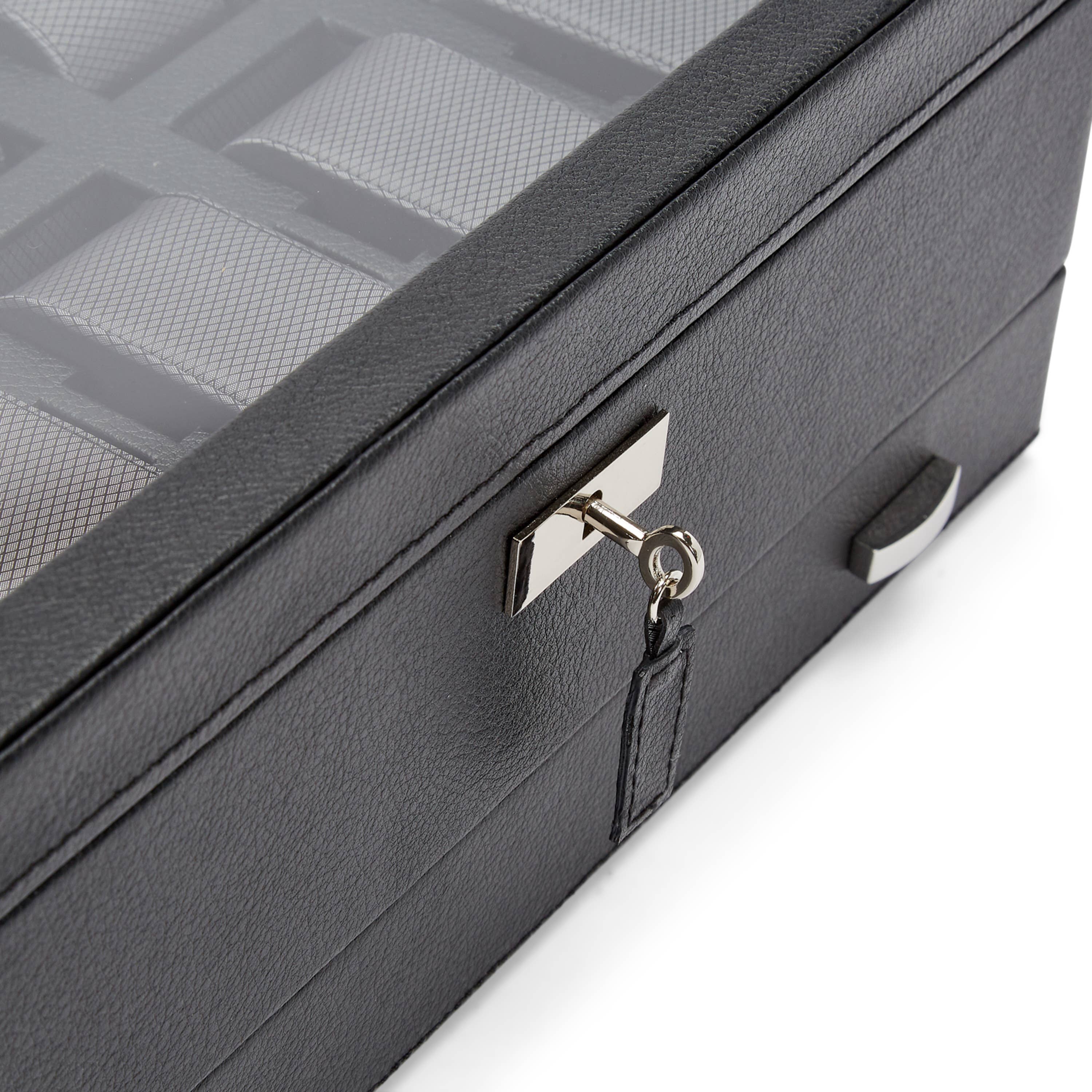 WOLF - Wholesale Jewelry Box/Organizer - Viceroy 10 PC Watch Box w/ Drawer - Black10