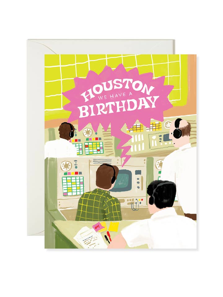 Houston, We Have a Birthday Card - Funny Space Birthday Card for wholesale by Karen Schipper