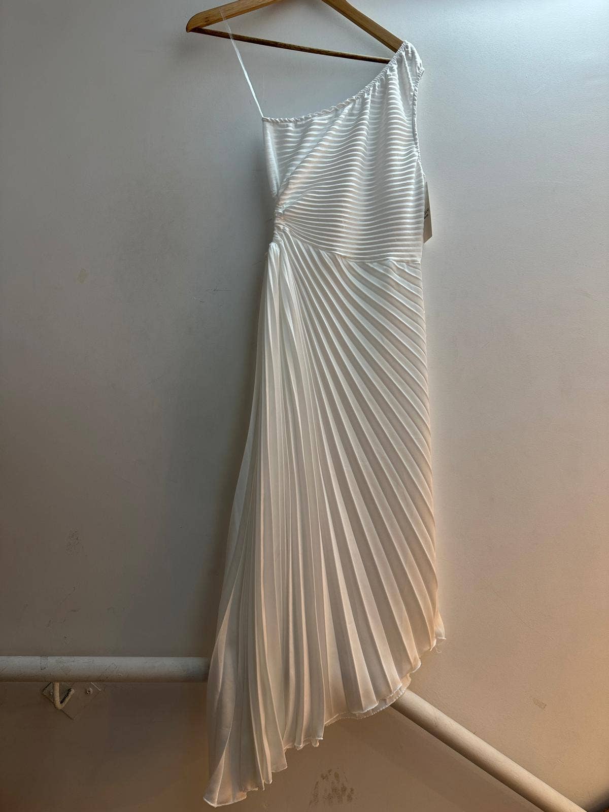 LORIANE – Vestido - Mulher por atacado – Vestido longo assimétrico plissado14