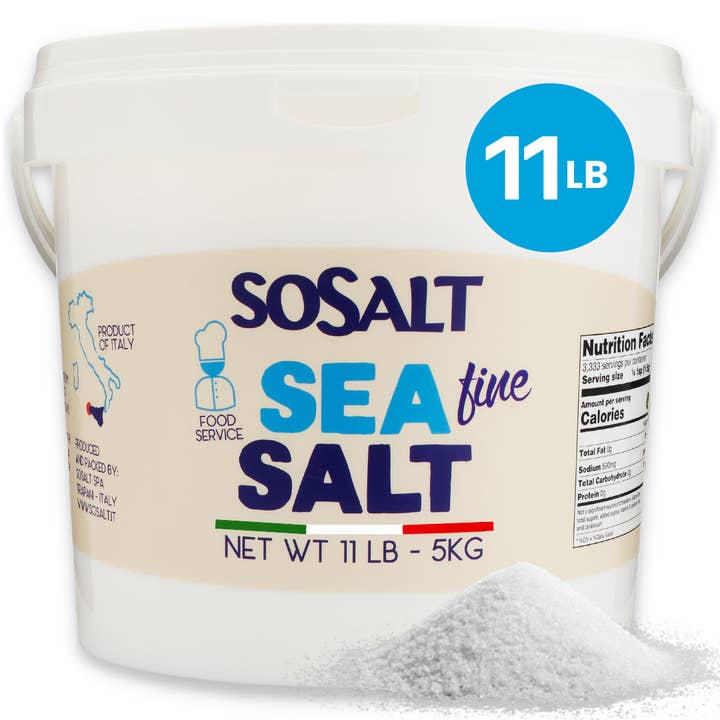 SoSalt, Fine Natural Sea Salt, (5kg) 11 lb, for wholesale by Wholesale Italian Food