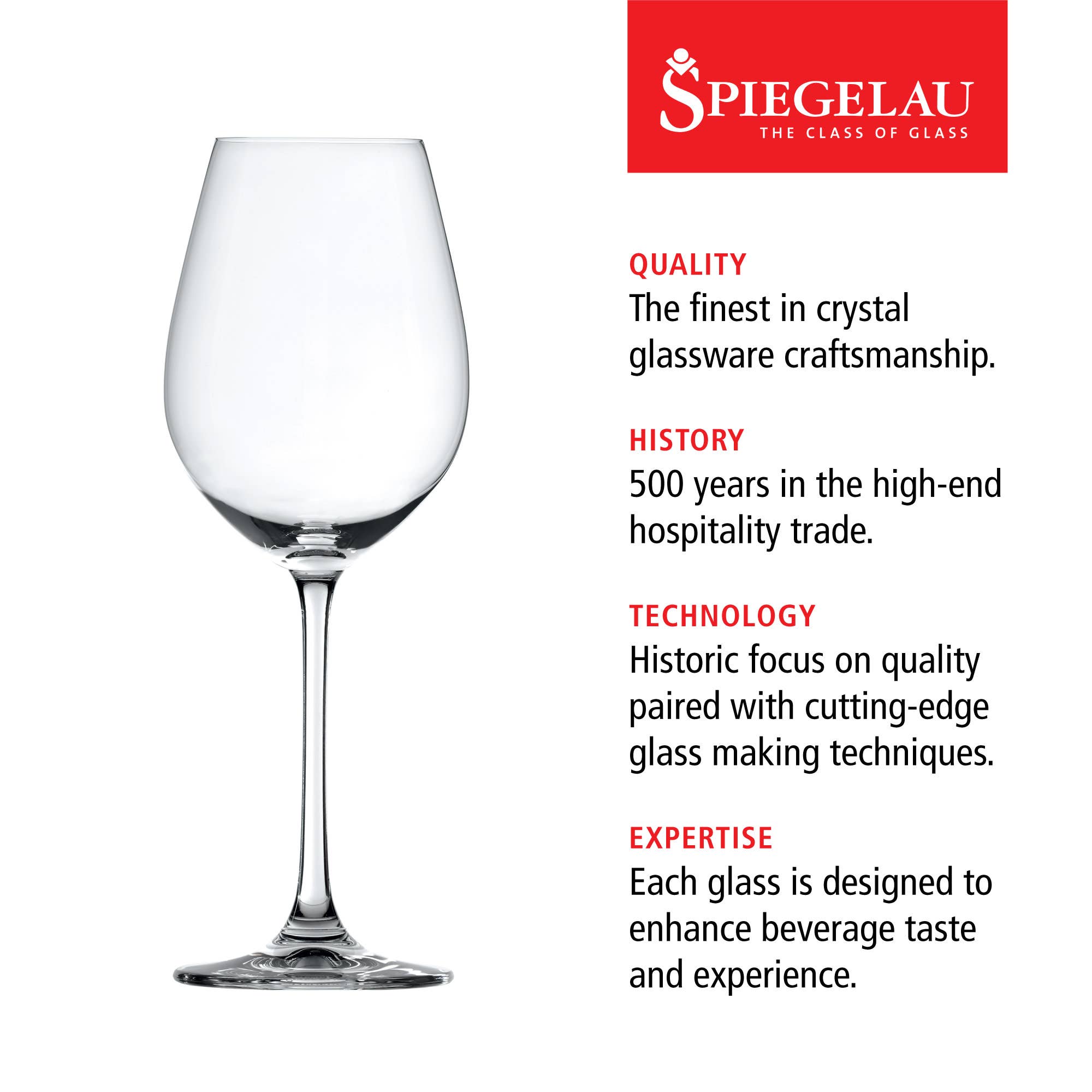 Spiegelau - Wholesale Wine Glass - Salute High Stemmed Crystal White Wine Glasses Set of 44