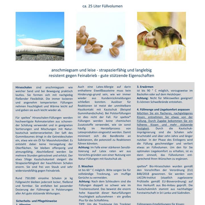 Speltex KG - Wholesale Floor pillow - Millet husks with rubber - 500 g, 2.5 kg, 5 kg, 25 kg4