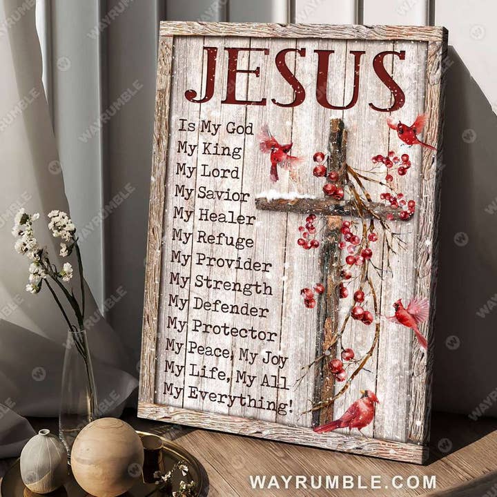 Cardinal Cranberry tree The old rugged cross Jesus is my God for wholesale by Alaridesign