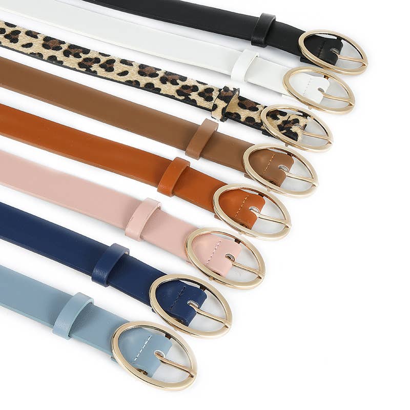 Lily Clothing - Wholesale Belt - Women's - LEOPARD PRINT PU LEATHER BELT WITH ROUND BUCKLE13