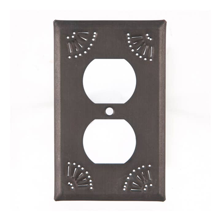 Irvin's Tinware - Wholesale Light Switch Cover/Plate - Single Outlet Cover with Chisel Punch Design