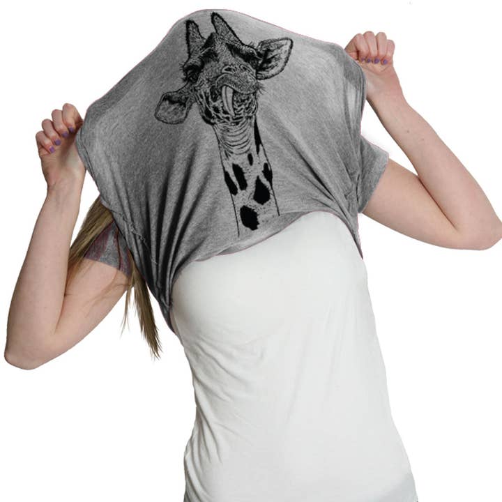 Ask Me About My Giraffe Women's Tshirt Animal Graphic Tee for wholesale by Crazy Dog T-Shirts
