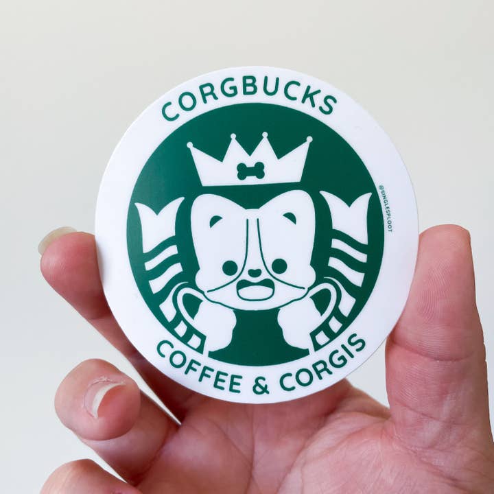 Corgibucks Kaffee & Corgis Aufkleber für den Großhandel von Single Sploot