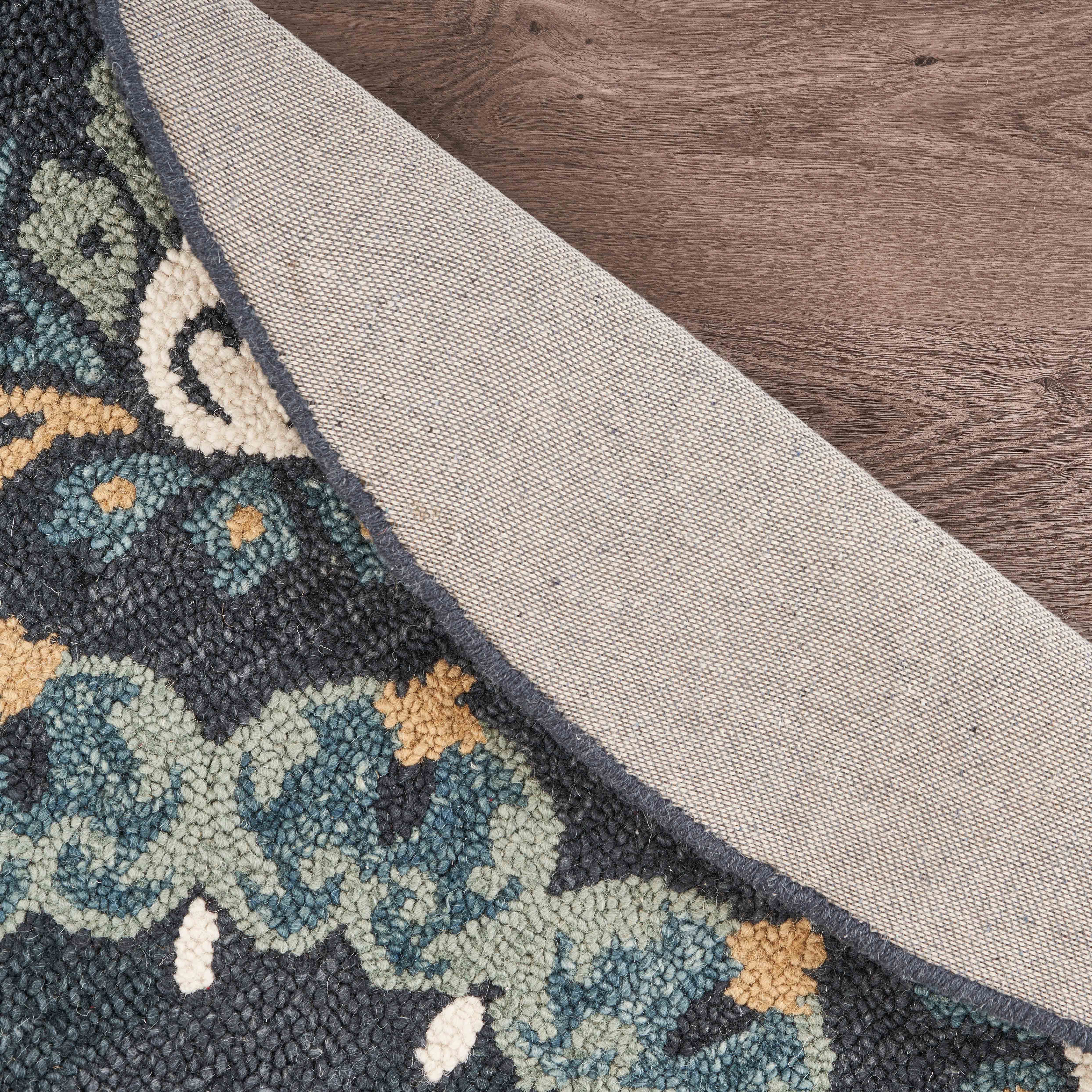 LR Home - Wholesale Area Rug - Raelyn Vintage Floral Hand-Tufted Wool Round Indoor Area Rug2