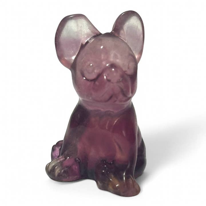 Violet Fluorine Dog AA+ - 40mm for wholesale by La Boîte à Cailloux